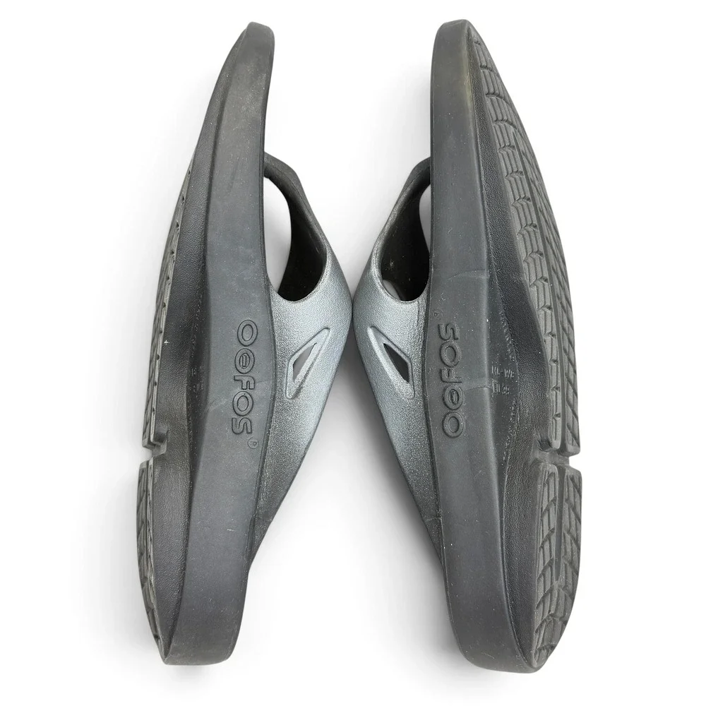 OOFOS OOriginal Sport Recovery Sandals Black Graphite Mens 6 Womens 8 EU 39 EUC